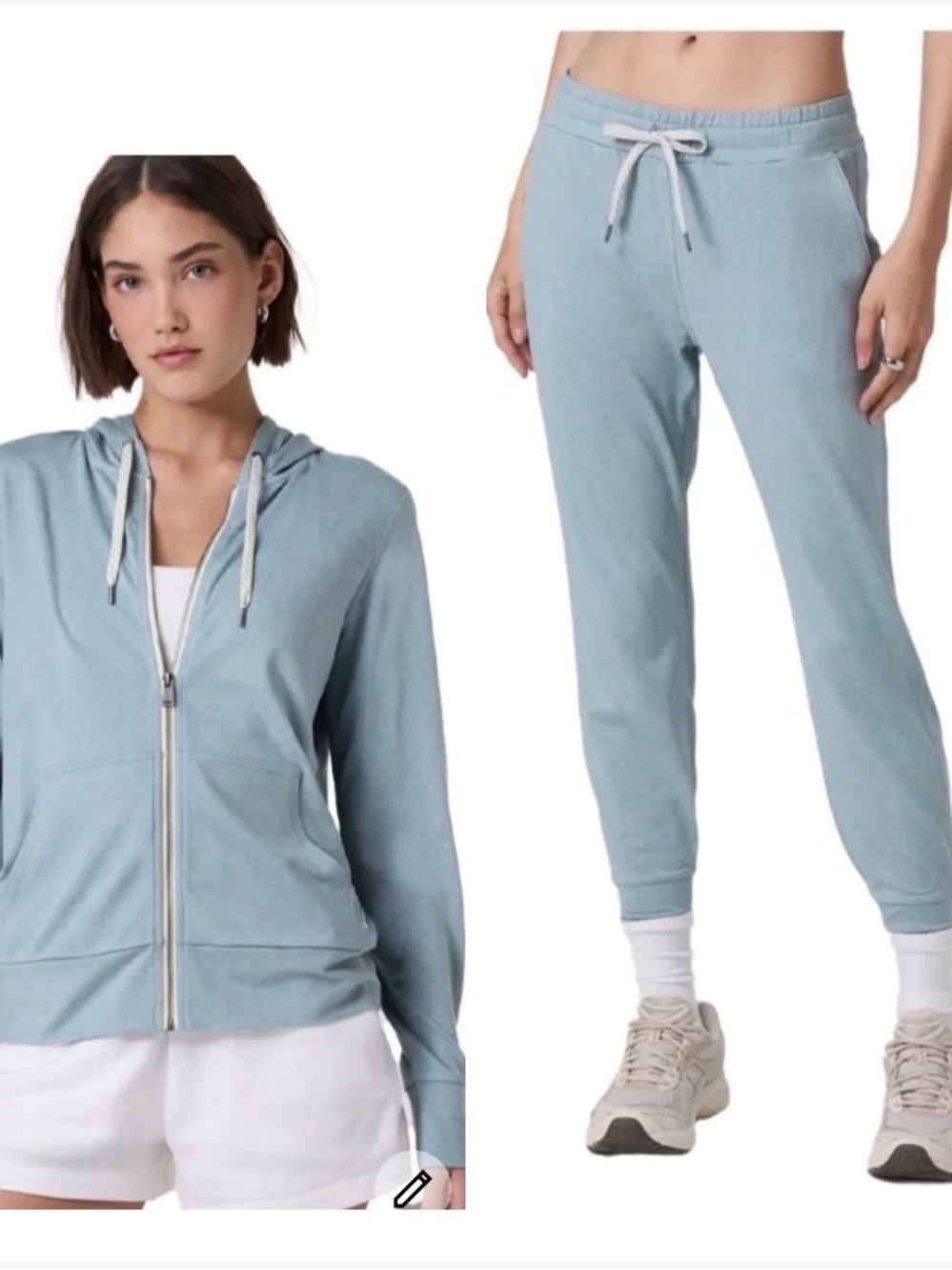 Vuori Halo Performance Hoodie 2.0 & Performance Joggers 25” Shade Heather M NWT
